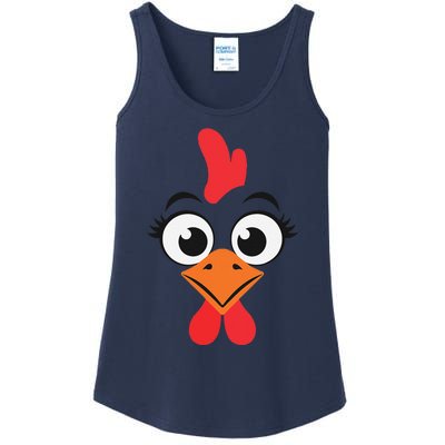 Chicken Adult Chicken Hen Face Ladies Essential Tank