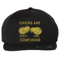 CHICKS ARE CONFUSING Wool Snapback Cap
