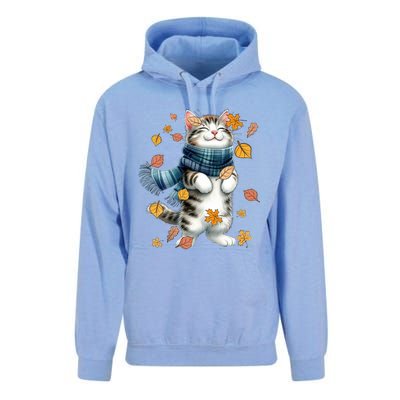 Cute Autumn Cat Fall Kitten Kitty Cat Lover Gift Unisex Surf Hoodie