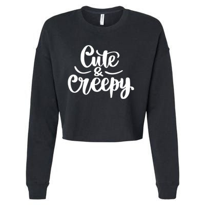 Cute And Creepy Halloween Funny Cropped Pullover Crew