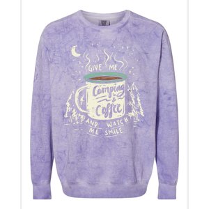 Camping And Coffee Colorblast Crewneck Sweatshirt