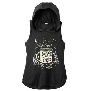 Camping And Coffee Ladies PosiCharge Tri-Blend Wicking Draft Hoodie Tank