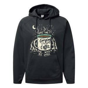 Camping And Coffee Performance Fleece Hoodie