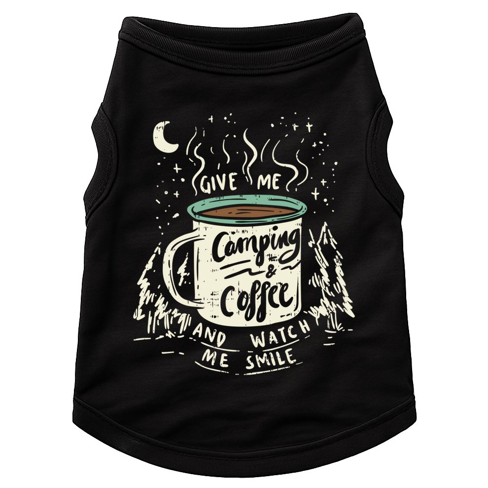 Camping And Coffee Doggie Tank
