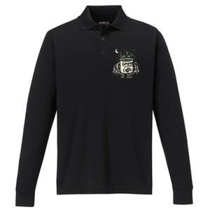 Camping And Coffee Performance Long Sleeve Polo