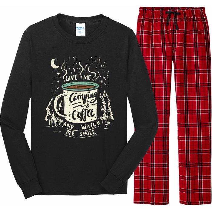 Camping And Coffee Long Sleeve Pajama Set