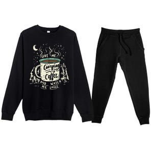 Camping And Coffee Premium Crewneck Sweatsuit Set