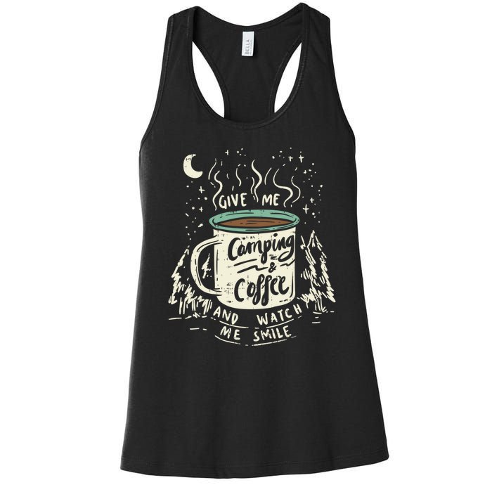 Camping And Coffee Women's Racerback Tank