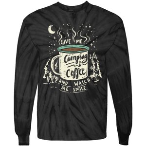 Camping And Coffee Tie-Dye Long Sleeve Shirt