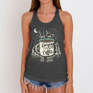 Camping And Coffee Women's Knotted Racerback Tank