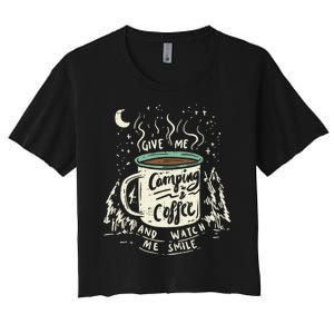 Camping And Coffee Women's Crop Top Tee