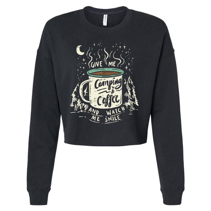 Camping And Coffee Cropped Pullover Crew