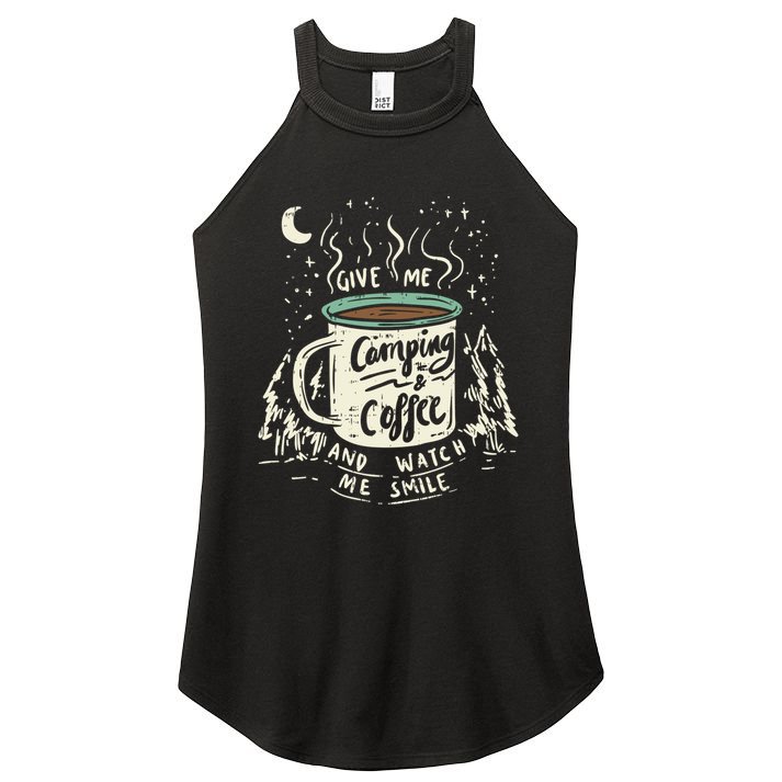 Camping And Coffee Women's Perfect Tri Rocker Tank
