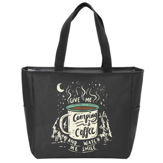 Camping And Coffee Zip Tote Bag