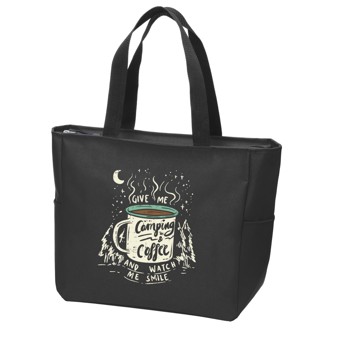 Camping And Coffee Zip Tote Bag