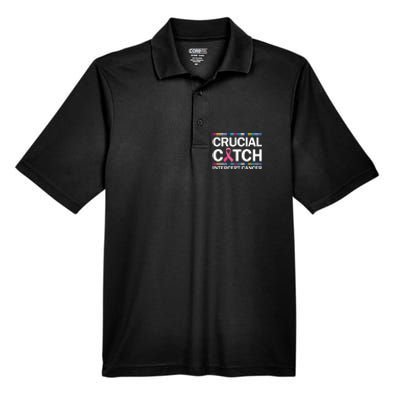 Crucial a Catch Intercept Cancer Breast Cancer Awareness Men's Origin Performance Pique Polo