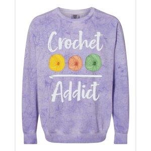 Crochet Addict Crocheting Gift For Mom Crocheters Yarn Lover Gift Colorblast Crewneck Sweatshirt