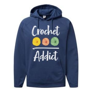 Crochet Addict Crocheting Gift For Mom Crocheters Yarn Lover Gift Performance Fleece Hoodie