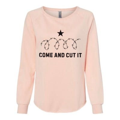 Come And Cut It Barbed Wire Political Womens California Wash Sweatshirt