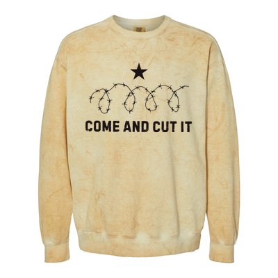 Come And Cut It Barbed Wire Political Colorblast Crewneck Sweatshirt