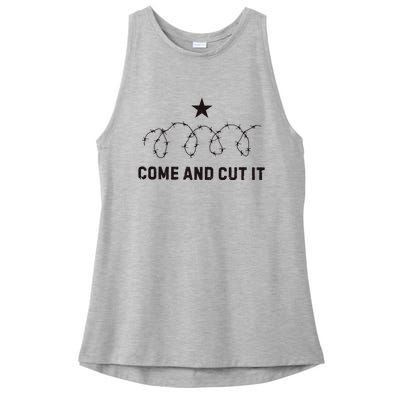 Come And Cut It Barbed Wire Political Ladies PosiCharge Tri-Blend Wicking Tank