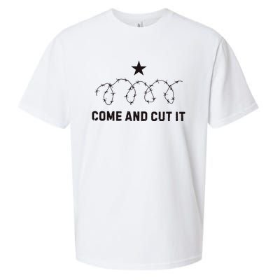 Come And Cut It Barbed Wire Political Sueded Cloud Jersey T-Shirt