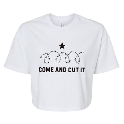 Come And Cut It Barbed Wire Political Bella+Canvas Jersey Crop Tee