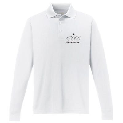 Come And Cut It Barbed Wire Political Performance Long Sleeve Polo