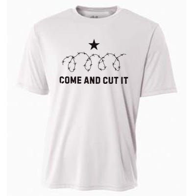 Come And Cut It Barbed Wire Political Cooling Performance Crew T-Shirt