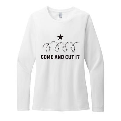 Come And Cut It Barbed Wire Political Womens CVC Long Sleeve Shirt