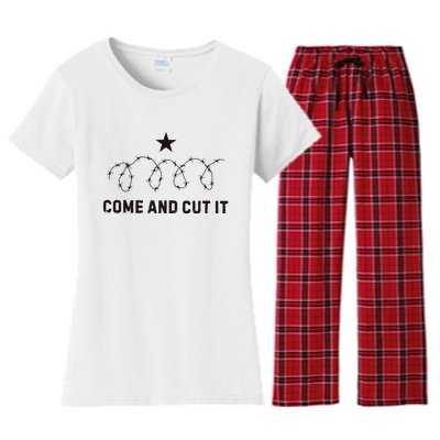 Come And Cut It Barbed Wire Political Women's Flannel Pajama Set