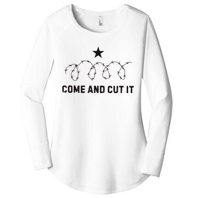 Come And Cut It Barbed Wire Political Women's Perfect Tri Tunic Long Sleeve Shirt