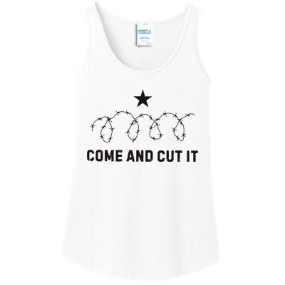 Come And Cut It Barbed Wire Political Ladies Essential Tank