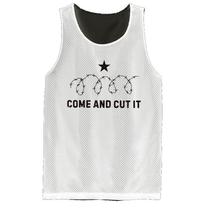 Come And Cut It Barbed Wire Political Mesh Reversible Basketball Jersey Tank