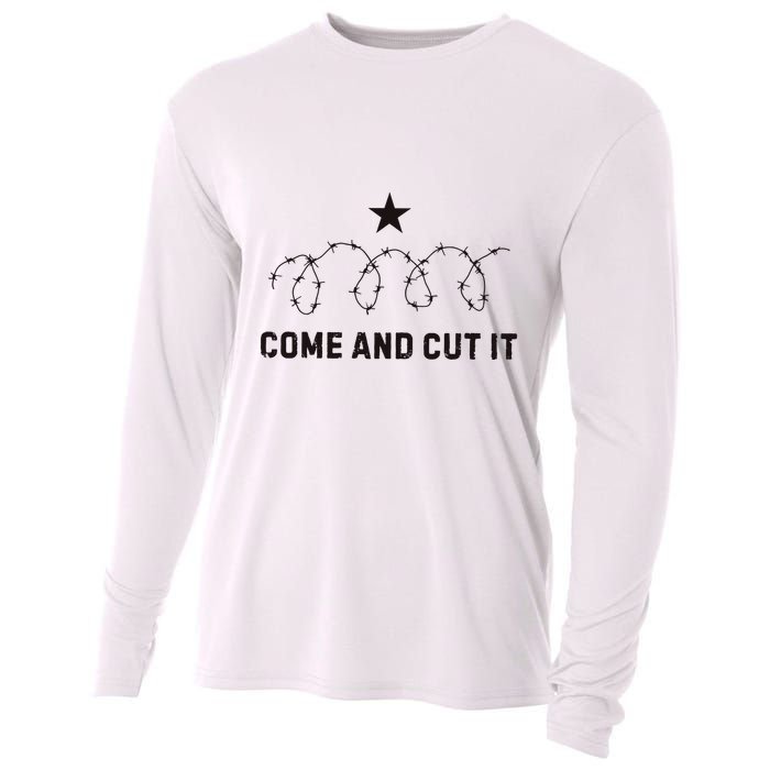 Come And Cut It Barbed Wire Political Cooling Performance Long Sleeve Crew