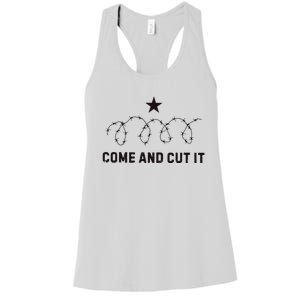 Come And Cut It Barbed Wire Political Women's Racerback Tank