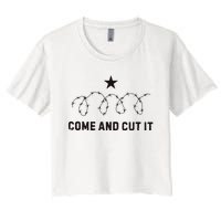 Come And Cut It Barbed Wire Political Women's Crop Top Tee