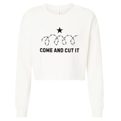 Come And Cut It Barbed Wire Political Cropped Pullover Crew