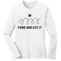 Come And Cut It Barbed Wire Political Ladies Long Sleeve Shirt