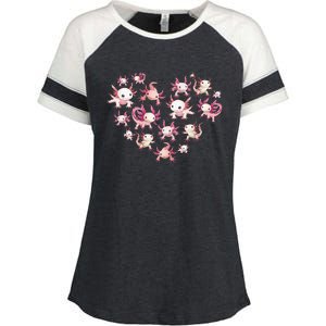 Cute Axolotl Enza Ladies Jersey Colorblock Tee