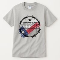 Come And Cut It Barbwire Texas Flag Tall T-Shirt
