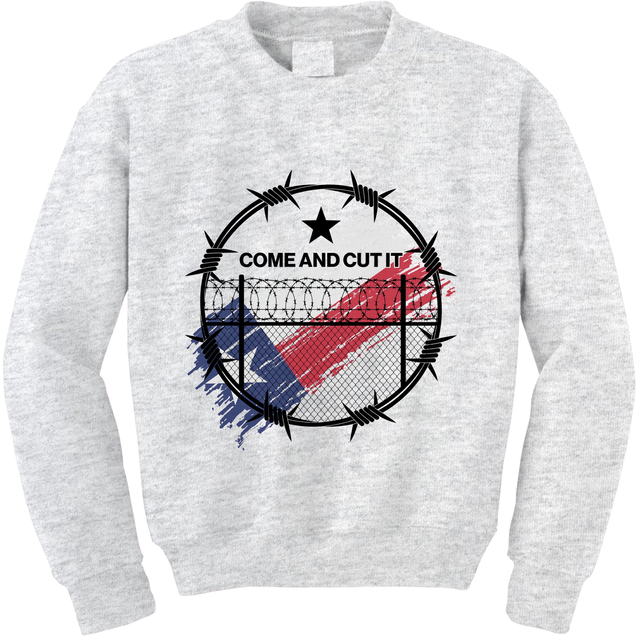 Come And Cut It Barbwire Texas Flag Kids Sweatshirt