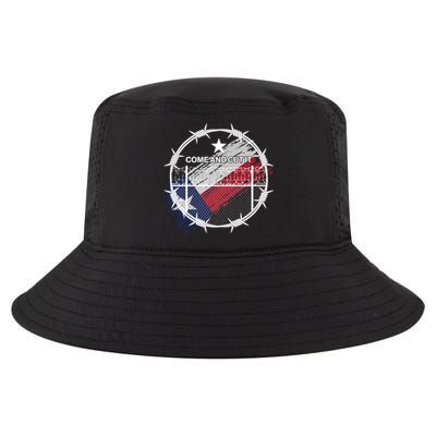 Come And Cut It Barbwire Texas Flag Cool Comfort Performance Bucket Hat