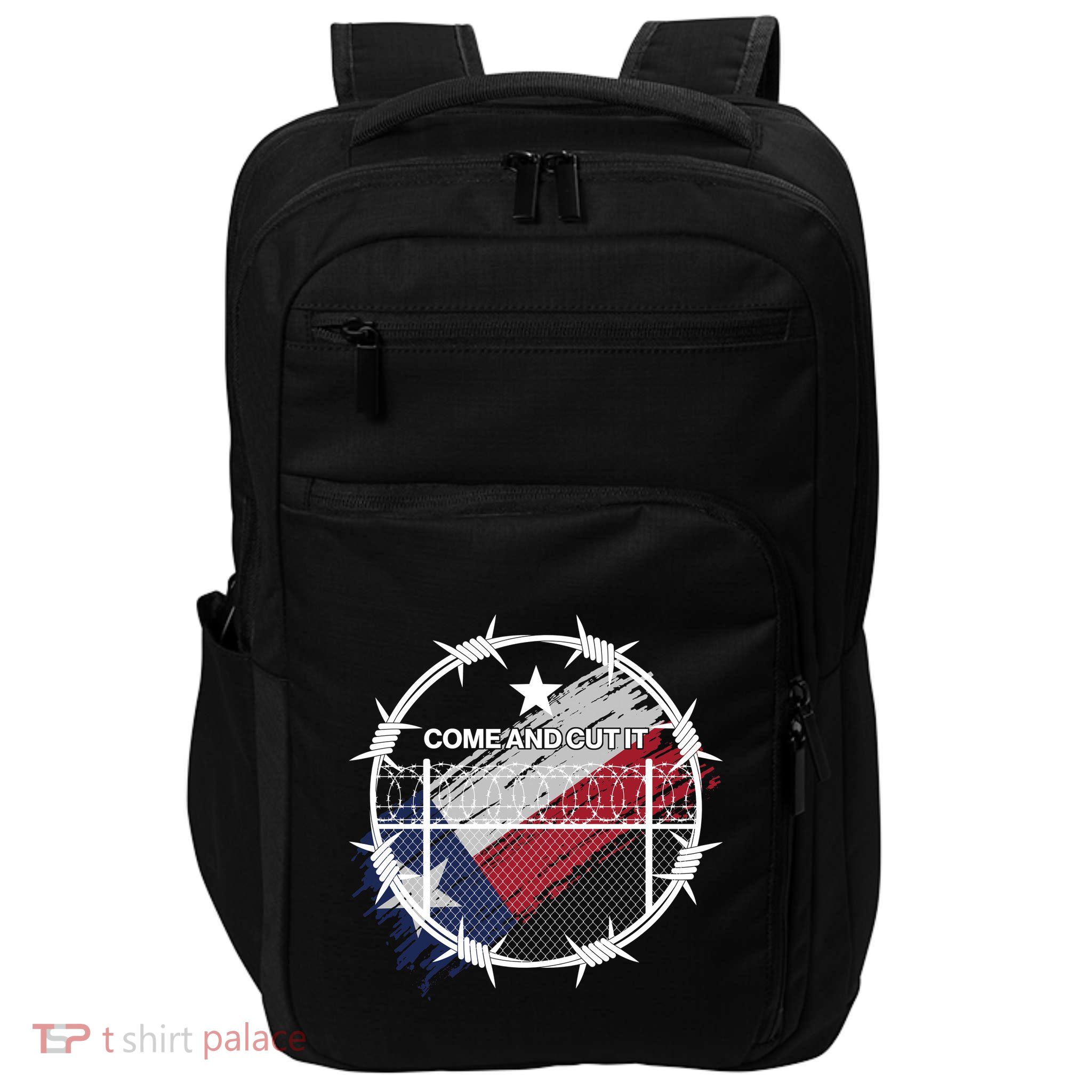 Come And Cut It Barbwire Texas Flag Impact Tech Backpack