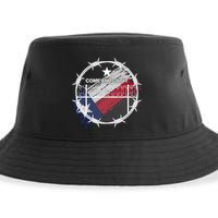 Come And Cut It Barbwire Texas Flag Sustainable Bucket Hat
