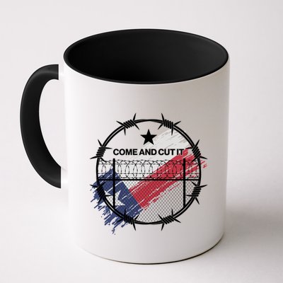 Come And Cut It Barbwire Texas Flag Mug