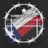 Come And Cut It Barbwire Texas Flag 15oz Campfire Ceramic Mug