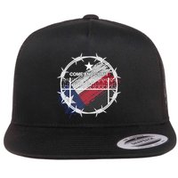 Come And Cut It Barbwire Texas Flag Flat Bill Trucker Hat