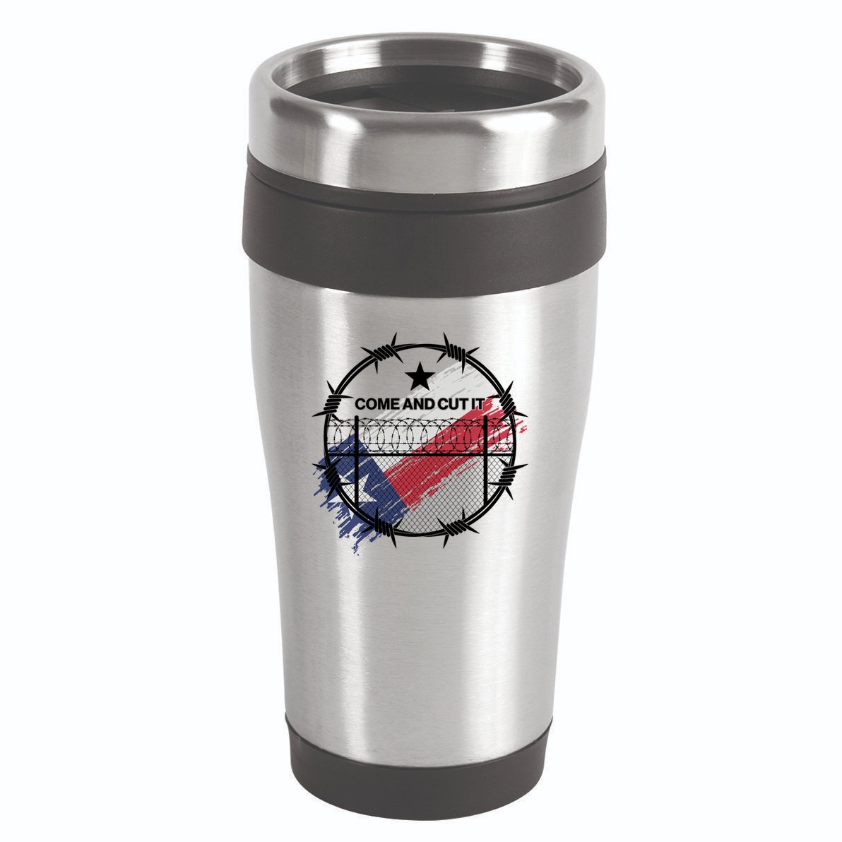 Come And Cut It Barbwire Texas Flag 16oz Travel Tumbler