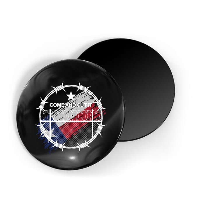 Come And Cut It Barbwire Texas Flag Magnet